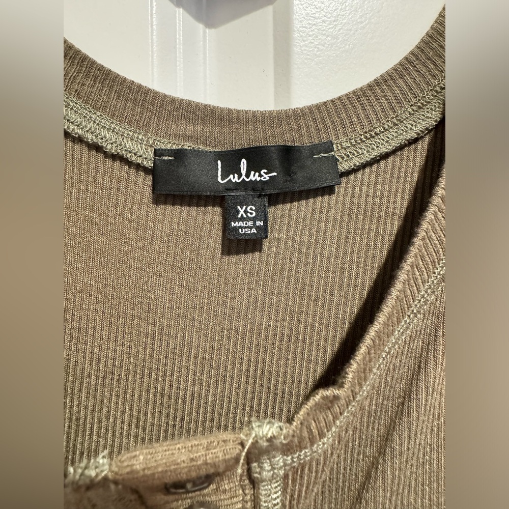 Lulus Ribbed Green Bodysuit - Picture 2 of 3